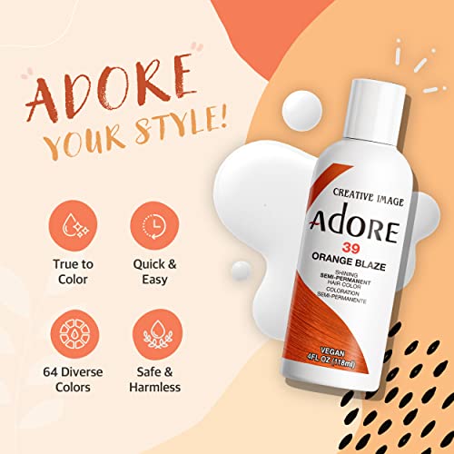 Adore Semi Permanent Hair Color - Vegan and Cruelty-Free Hair Dye - 4 Fl Oz - 140 Neon Pink (Pack of 1)