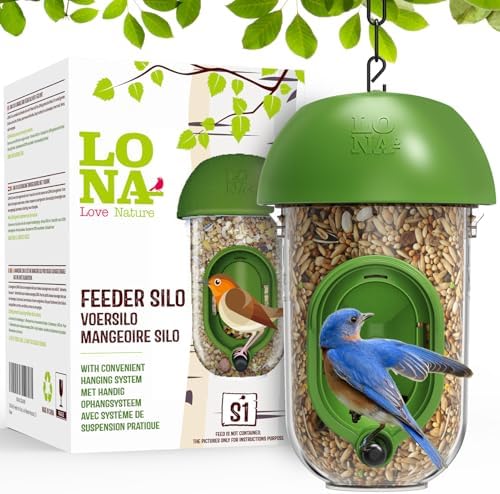 LONA Bird Feeders for Outdoors, Tube Feeder Weatherproof with Multiple Hanging Methods, Wild Bird Feeding Silo for Outside, 3 Port