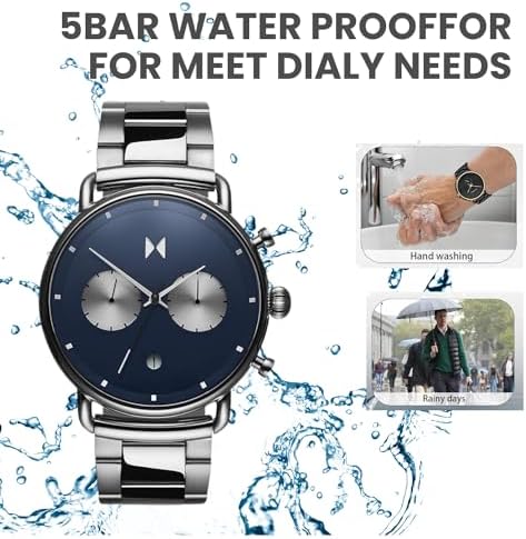 MVMT Men's Analog Quartz Watch with Stainless Steel, Blue, 0, Bracelet