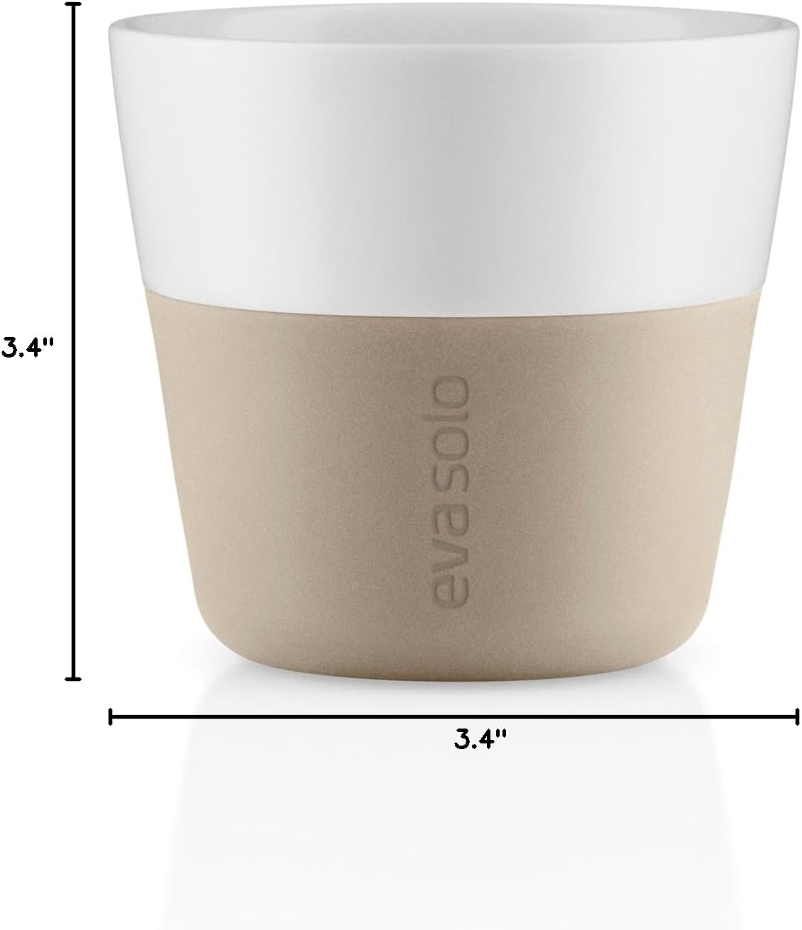 Eva Solo | 2 Lungo Tumbler Mugs | 8 oz Porcelain Coffee Cup Tumblers with Silicone-coated Grip | Danish Design, Functionality & Quality | Black