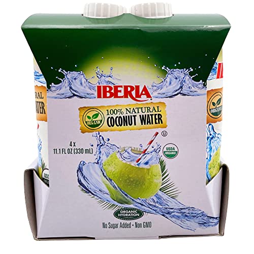 Iberia 100% Pure Organic Coconut Water, 1 Liter , 33.8 Fl Oz (Pack of 3)