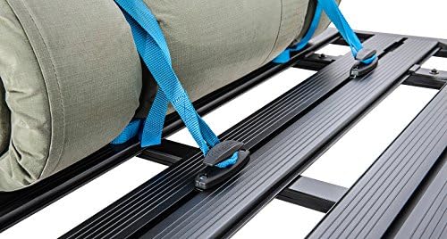 Rhino Rack Pioneer Platform Ratchet Tie Down Kit with Cleats, Easy Use & Installation, Heavy Duty, for All Vehicles, Low Profile, 2 Tie Down Straps