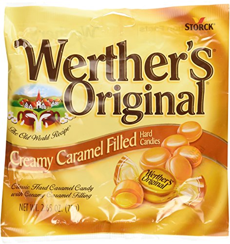 Werther's Original Creamy Caramel Filled Hard Candies - Individually Wrapped Hard Candies for Halloween, Parties, or Snacks - 2.65 oz Bags (Pack of 3)
