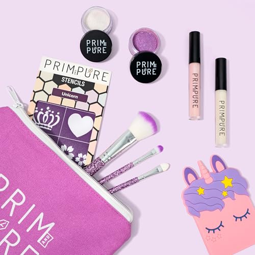 Prim and Pure Mineral Gift Set with Unicorn Mirror| Perfect for Play Dates & Birthday Parties | Kids Eyeshadow Makeup – Mineral | Organic &
