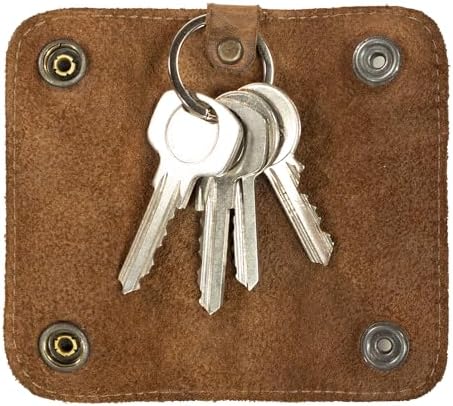 Hide & Drink, Leather Double Snap Key Holder, Key Ring Organizer, Accessories, Handmade :: Bourbon Brown