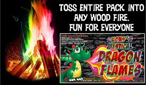 Mystical Fire Dragon Flames Fire Color Changing Packets Colorful Fire 6pk | 6-pack color changing fire packets creates colorful flames in fire pits