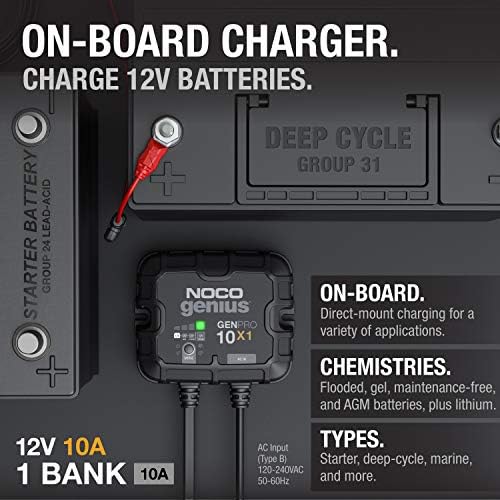 NOCO GENPRO10X1 12V 10A 1-Bank OnBoard Marine Battery Charger & Maintainer