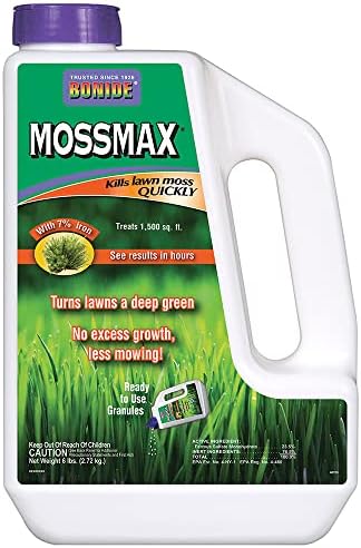 Bonide MossMax, 6 lbs. Ready-to-Use Granules Kill Lawn Moss Quickly at Home, Fast Acting and Effective Formula