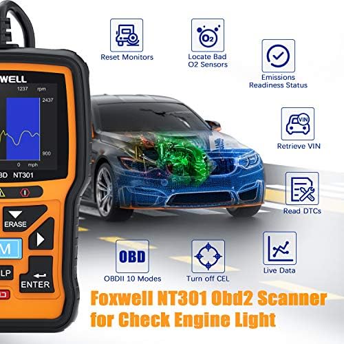 Foxwell NT301 Mechanic Obd2 Scanner with Storage Case