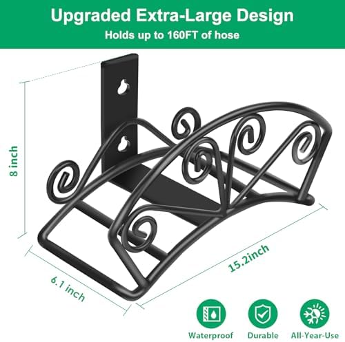 TomCare Garden Hose Holder, Heavy Duty 150 ft Capacity Hose Hanger