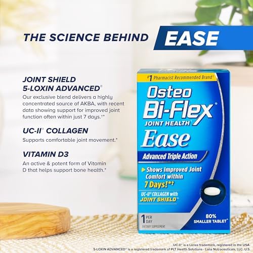 Osteo Bi-Flex Ease Mini Tablet Triple Action UC-II Collagen Supplement | With Vitamin D, Improve Joint Function, Strength, Flexibility, Mobility, 28 Mini Tabs