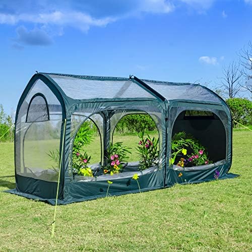 porayhut Pop Up Greenhouse Cover Flower House Mini Gardening Plant Flower Sunshine Room