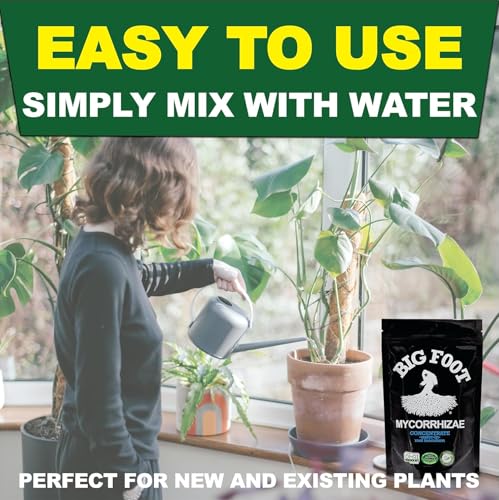 Big Foot Mycorrhizae for Plants, Potted Plants and Gardens - Concentrate Fully Dissolves in Water, Year Round Organic Fertilizer for Root Growth and Healthy Soil - 32 Ounces of Mycorrhizal Inoculant