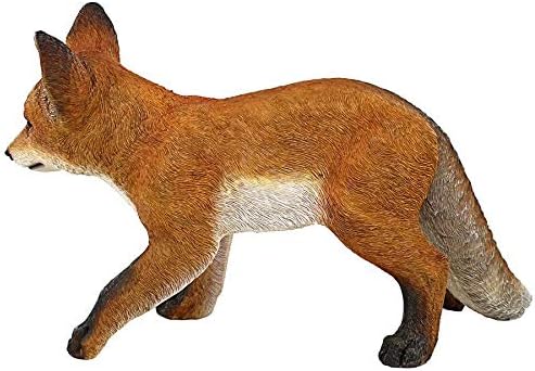 Design Toscano Simon The Woodland Fox Indoor/Outdoor Garden Statue for Patio, Pool or Lawn, 18 Inch Tall, Cast Stone Resin, Red Orange Paint