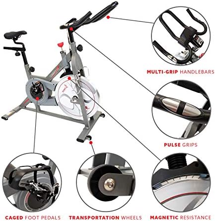Sunny Health & Fitness Magnetic Exercise Bike for Indoor Cycling