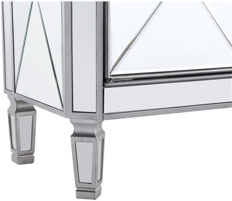 Elegant Lighting Danville 2 Door Mirrored Chest in Silver