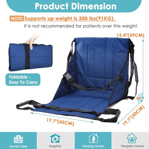 Patient Lift Transfer Belt from Bed to Wheelchair Stair Transfer Emergency Evacuation Chair Pad Safety Medical Lifting Sling Slide Board