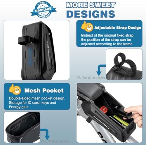 ROCKBROS Bike Phone Bag, [Oversized] EVA Waterproof Bike Top Tube Bag