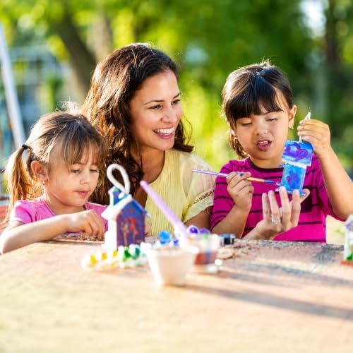 12 Pack DIY Bird House Kits for Kids to Paint, Unfinished Wooden Birdhouse | Bulk Birdhouses for Adults, Fully Assembled Ready to Decorate