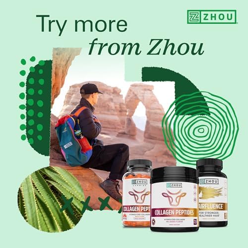 Zhou Hairfluence Supplement - 60 Veggie Capsules (Pack of 1) | Vegan Biotin Supplement for Hair Growth for Men & Women, Supports Stronger & Healthier Hair & Nails