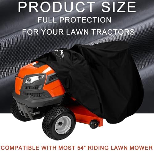 Himal Outdoors Riding Lawn Mower Cover, Heavy Duty 420D to 54" | Waterproof, Tractor Decks up, Windproof Buckles, Velcro Design, Turn Mower Cover
