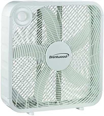 Brentwood Kool Zone F-20SW Box Fan,3-Speed 20-inch,White