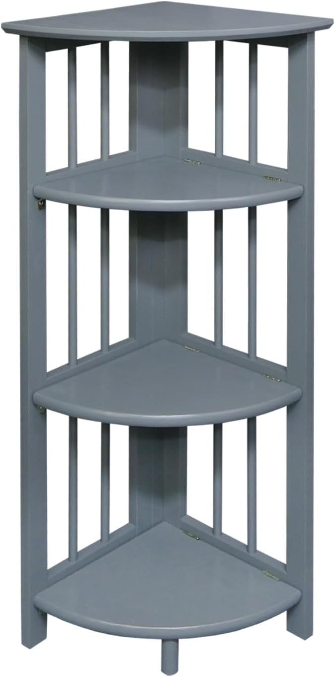 Casual Home 3-Shelf Folding Stackable Bookcase (27.5" Wide)-Walnut