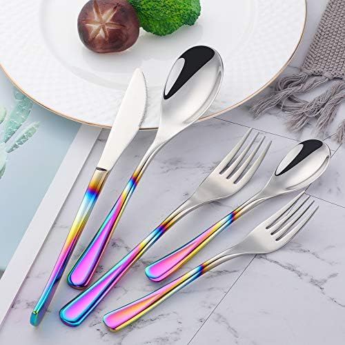 Silverware Set Stainless Steel 20 Piece Flatware Set Kitchen Cutlery Heavyweigh Utensil Service for 4 Include Knife Fork Spoon, Mirror Finish