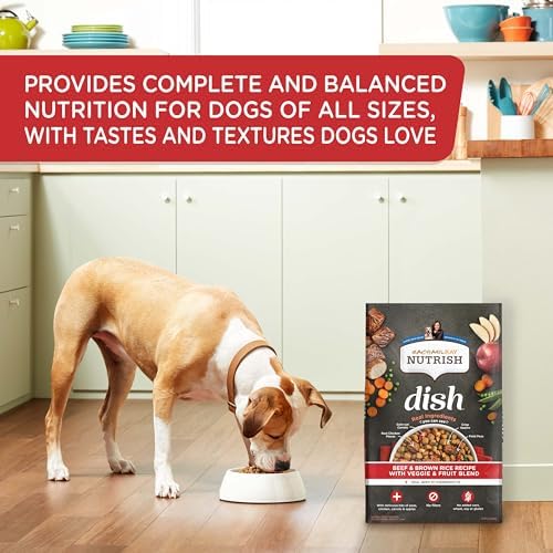 Nutrish Dish Dry Dog Food, Beef Recipe, 11.5 lb. Bag (Rachael Ray) | Made with Brown Rice and Veggies & Fruit Blend, Veterinarian Reviewed Formula, Complete & Balanced Nutrition For Dogs