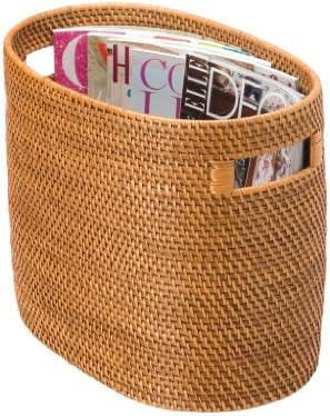KOUBOO Laguna Rattan Magazine Rack – Stylish Woven Basket for Organizer Books