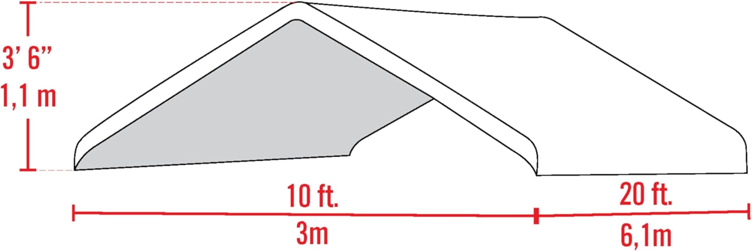ShelterLogic MaxAP Canopy Replacement Cover, White, 10 x 20 ft.