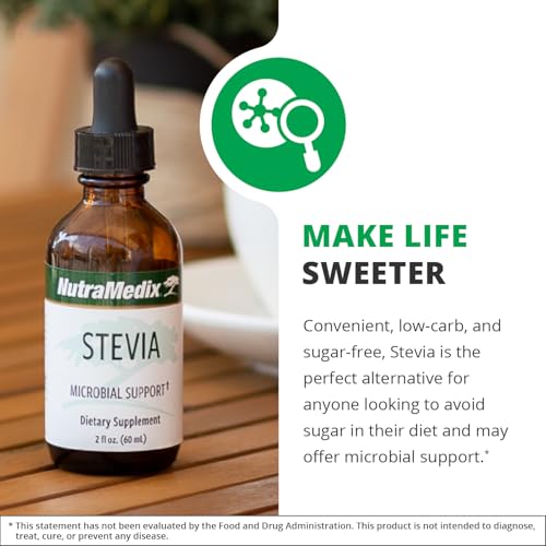 NutraMedix Stevia - Bioavailable Liquid Stevia Leaf Extract Drops for Microbial Support - Sugar Alternative with Microbial Support Properties - Low-Carb, No Added Sugar (1 oz / 30 ml)