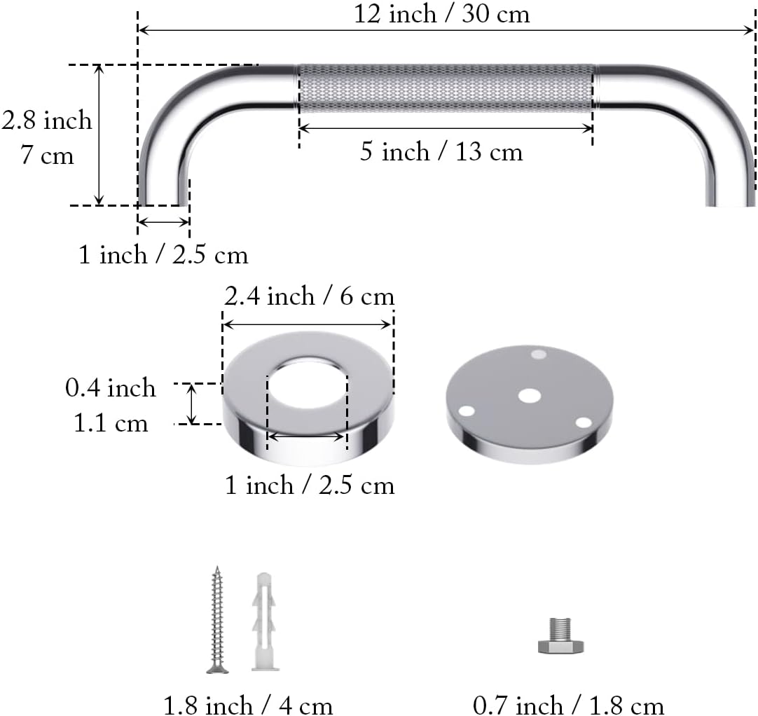 12 Inch Shower Grab Bar