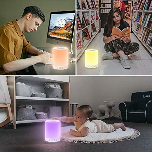 Night Light with Bluetooth Speaker, Touch Lamp Rechargeable Relaxing Cool | Elecstars Small Lamp, Aux Line-in and TF Card Supported
