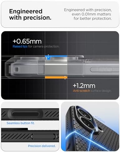 Spigen for iPhone 17 Case, Liquid Air [TPU Covered Camera Control] [No Magnet Ring] [Military-Grade Protection] - Matte Black