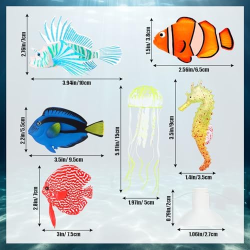 Weewooday 7 Pcs Artificial Fish Glowing Effect,Modern Color
