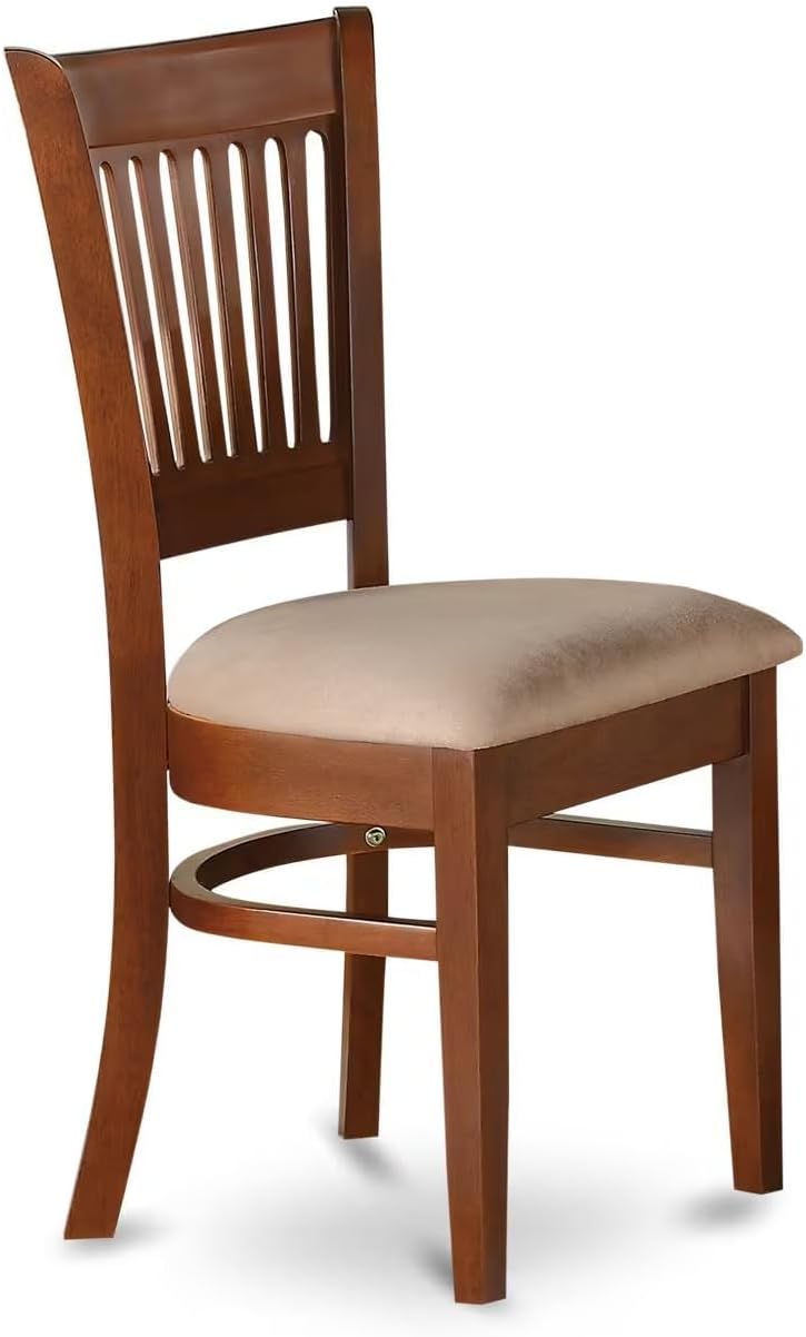 East West Furniture VAC-OAK-C Vancouver Dining Chairs - Linen Fabric Upholstered Wood Chairs, Set of 2, Oak