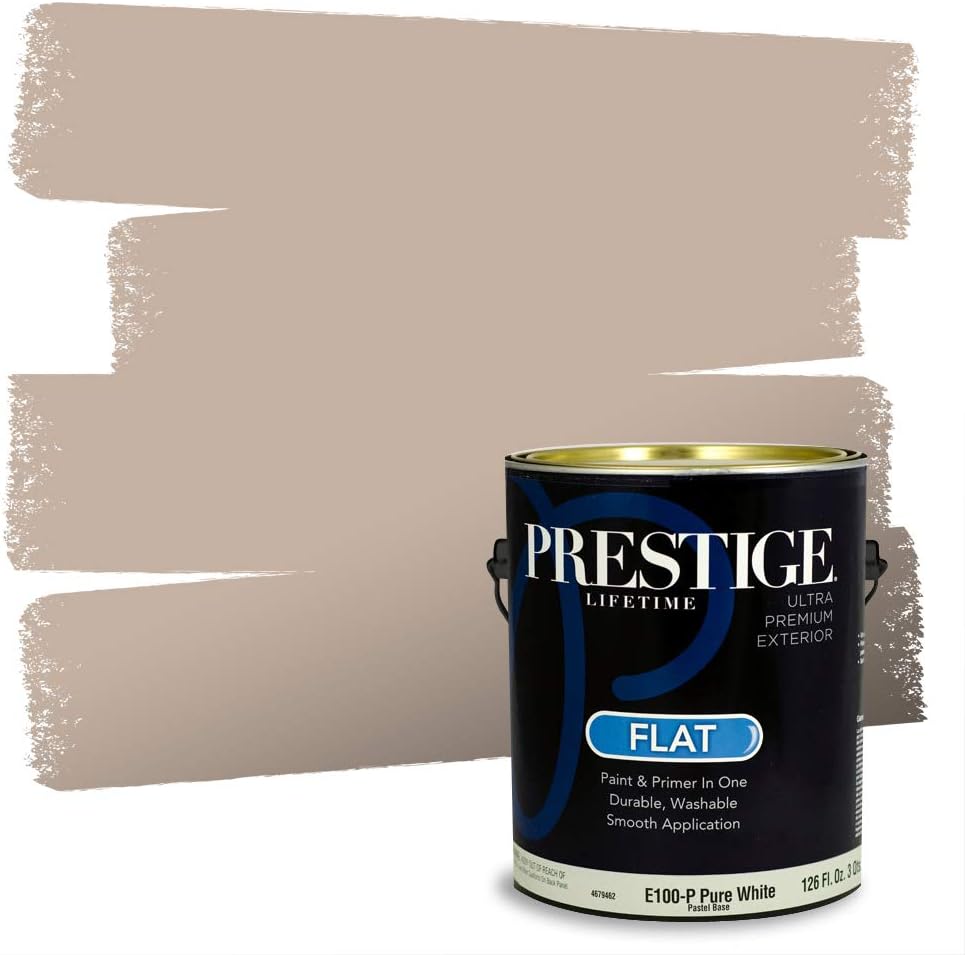 PRESTIGE Paints Exterior Paint and Primer In One, 1-Gallon, Flat, Comparable Match of Sherwin Williams* Sable*