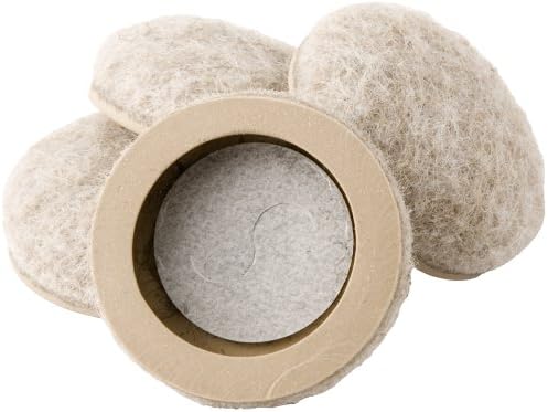 Super Sliders Secure Grip Formed Felt Movers for Furniture to Protect Hard Surfaces, 1.5", Walnut Brown (4 Pack)