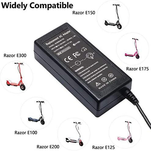 24V Battery Charger for Razor Electric Scooter E100 E125 E150 Power Supply