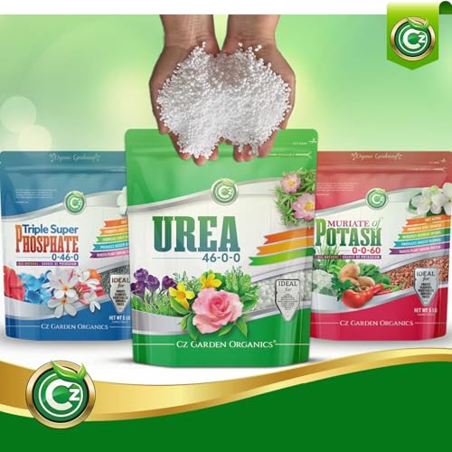 Urea Fertilizer 46-0-0 Made in USA - 5LB Plant Food for Indoor/Outdoor Flowers & Gardens - Promotes Lush Growth - Lettuce, Green Lawns, Fruit, Vegetables, Citrus Trees, Tie Dye Granules Prills