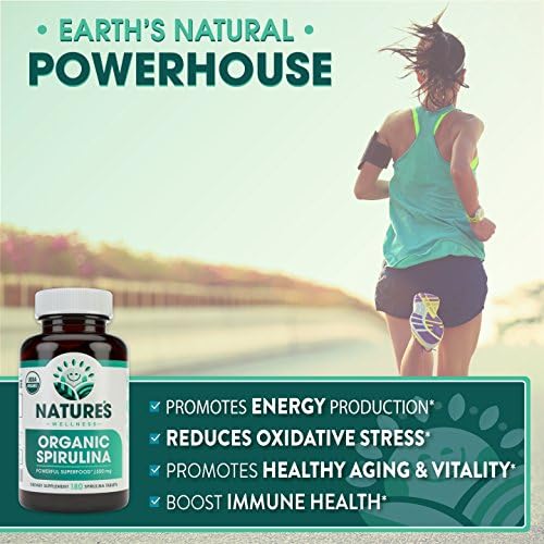 USDA Organic Spirulina Tablets - Non-GMO Green Superfood Supplement: 3000mg of Fresh Blue Green Algae, Vegan, Gluten Free, Sustainably Grown