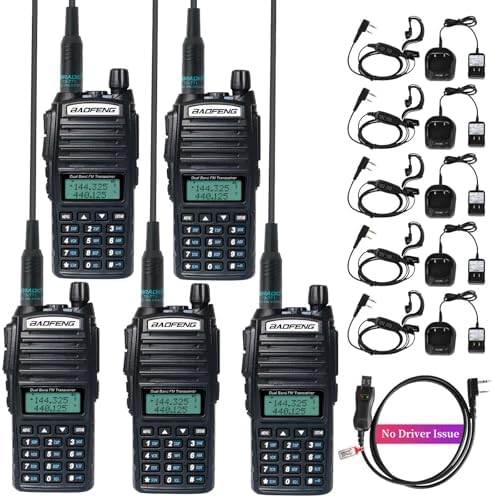 BaoFeng Radio BaoFeng UV-82 Ham Radio 144-148/420-450Mhz 2 Way Radio with FTDI Programming Cable Long Range Dual Band Two-Way Radio Walkie Talkie (5