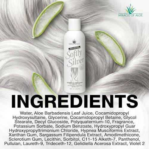 Softly Silver Shampoo For Gray Hair, 2 In 1 Purple Restorative Hair Wash