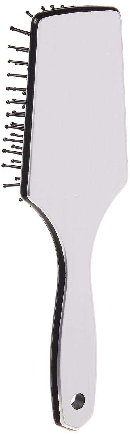 Diane Small Cushion Paddle Brush, 13-Row, Ideal for Medium to Thick Hair, Detangling and Smoothing, Silver