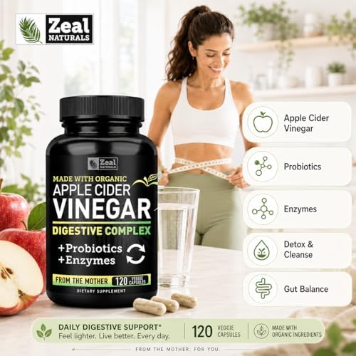 Zeal Organic Apple Cider Vinegar Capsules + Digestive Complex | GLP-1 Support