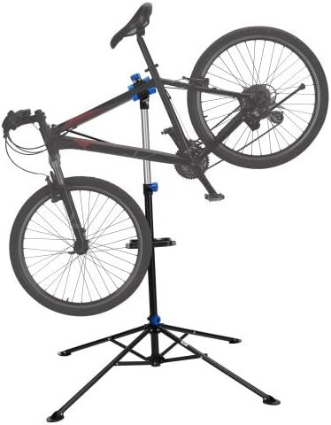 Pro Stand Plus Bike Rack - Heavy-Duty Telescoping Bicycle Stand with Tool Tray, Rotating Clamps, and Adjustable Handlebar Rod by RAD Cycle (Black)