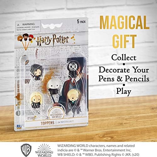 Harry Potter Pencil Toppers, Gifts, Toys, Collectibles – Set of 5 Harry Potter Figures for Writing, Party Decor – Death Eater, Voldemort