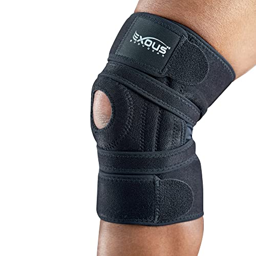 Knee Brace for Men & Women with Patented 4-Way Adjustable Support | Wraparound knee support, dual side stabilizers for patella, Meniscus