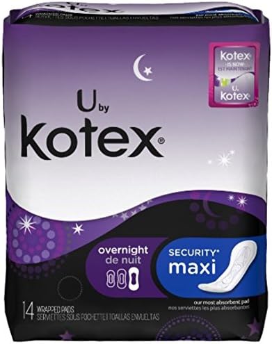 U by Kotex Maxi Pads, Overnight, Unscented 14 ea (Pack of 6)